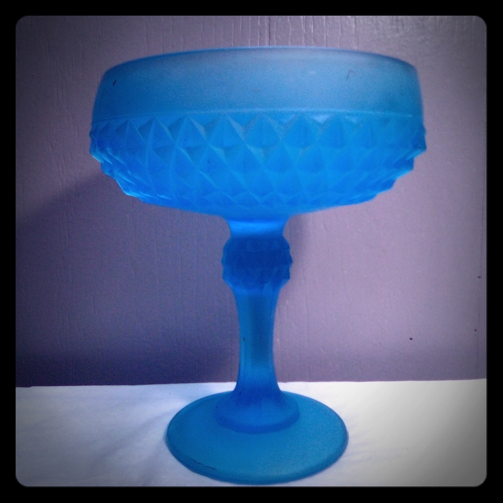 Blue Indiana glass candy dish